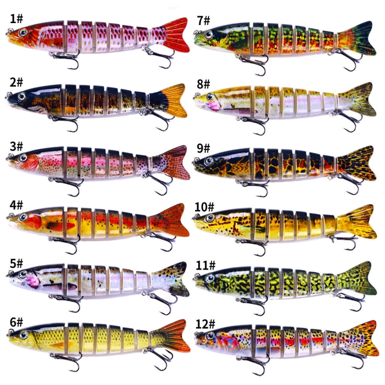 HENGJIA JM064 Multi-section Fish Minnow Bionic Fake Lures Sea Fishing Sinking Lures, Size: 12.8cm 18g(8)
