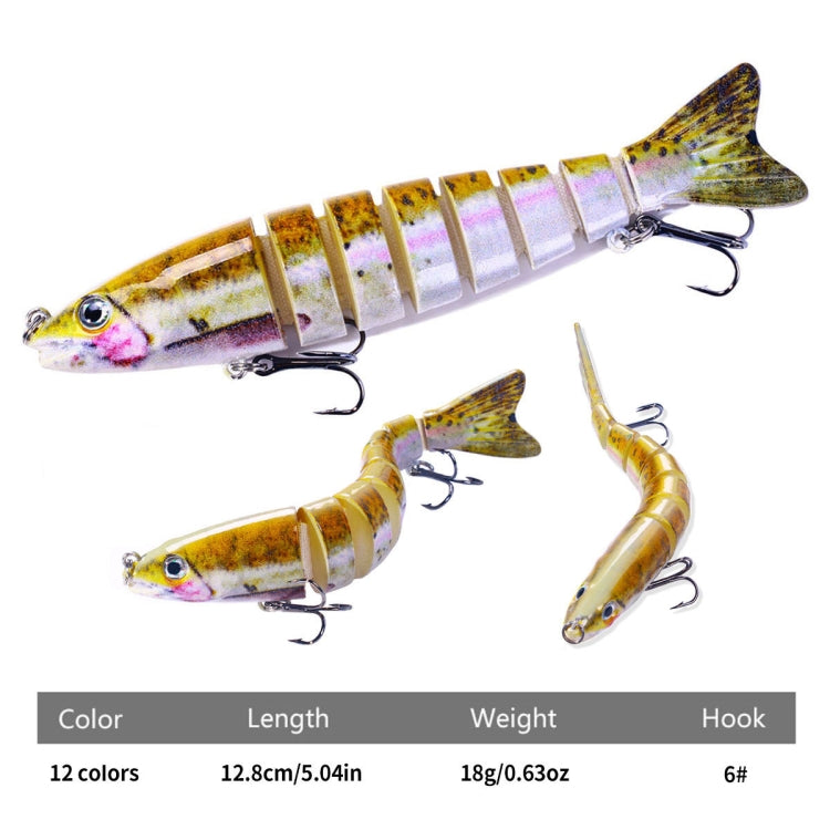 HENGJIA JM064 Multi-section Fish Minnow Bionic Fake Lures Sea Fishing Sinking Lures, Size: 12.8cm 18g(8)