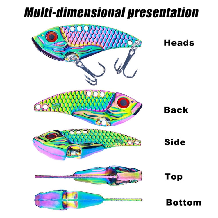 HENGJIA Metal VIB Micro-Bait Sequin Full Swimming Layer Fake Bait, Specification: 3g(With Fish Scale)