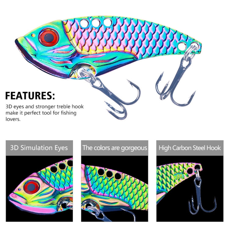 HENGJIA Metal VIB Micro-Bait Sequin Full Swimming Layer Fake Bait, Specification: 7g(With Fish Scale)