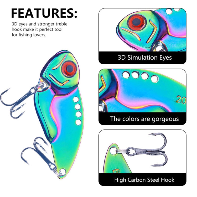 HENGJIA Metal VIB Micro-Bait Sequin Full Swimming Layer Fake Bait, Specification: 20g(Without Fish Scale)