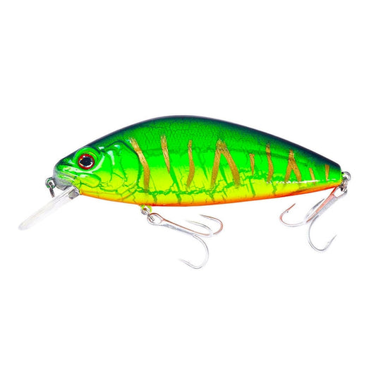 HENGJIA Leurre artificiel Minnow coulant à longue distance, Taille : 9,5 cm 15 g (vert jaune rayé)