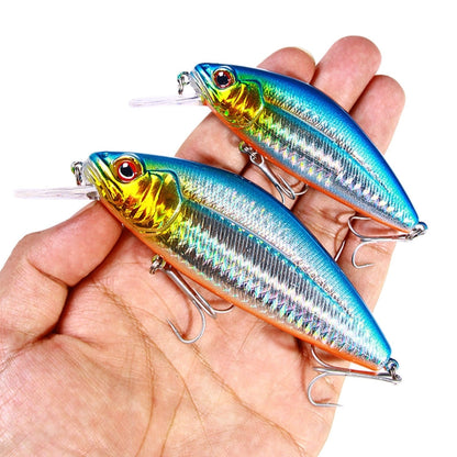 HENGJIA Long-distance Casting Sinking Minnow False Bait, Size: 12cm 32g(Green Yellow Stripe)