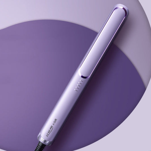 LTBEAR Negative Ion Straightening Curling Hair Wet and Dry Clipper Anti Hot Curling Iron, CN Plug(Purple)