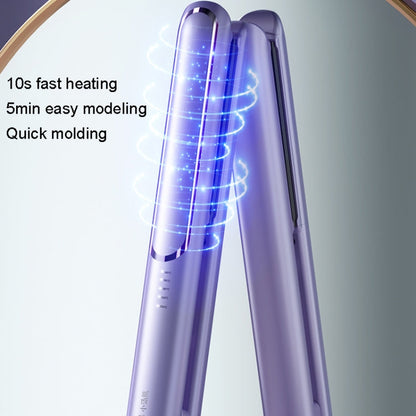 LTBEAR Negative Ion Straightening Curling Hair Wet and Dry Clipper Anti Hot Curling Iron, CN Plug(Champagne)