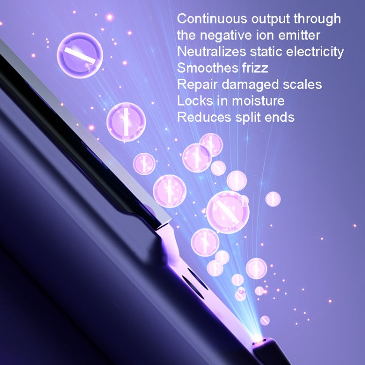 LTBEAR Negative Ion Straightening Curling Hair Wet and Dry Clipper Anti Hot Curling Iron, CN Plug(Champagne)