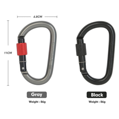 Xinda 25kN Climbing Carabiner Aluminum Alloy D-Shape Screw Gates Lock(Gray)