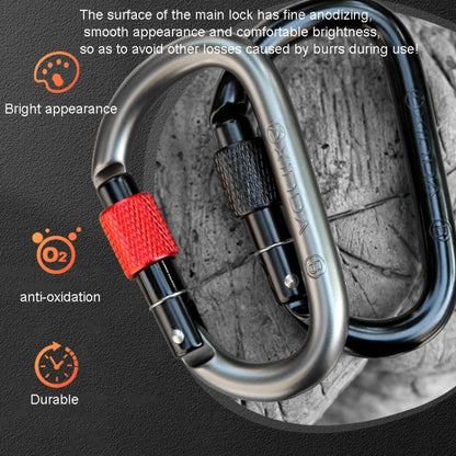 Xinda 25kN Climbing Carabiner Aluminum Alloy D-Shape Screw Gates Lock(Gray)