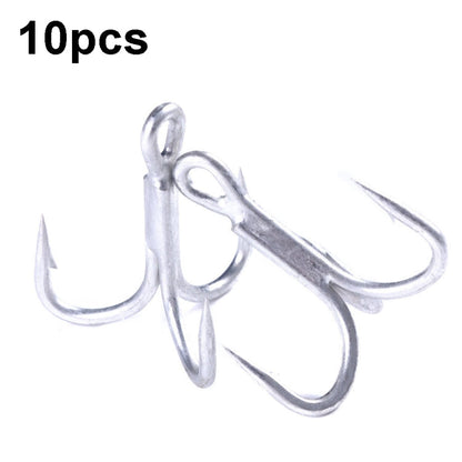 HENGJIA FH061 10pcs Three-jaw Treble Blood Groove Hooks, Specification: 1