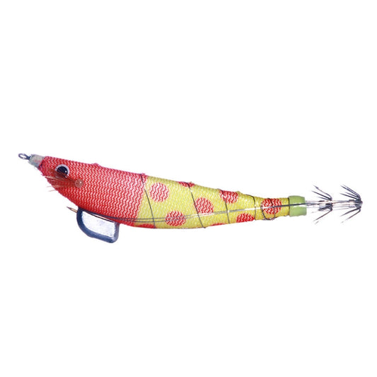 HENGJIA SJ033 Leurre en forme de crevette banane lumineuse en fil d'acier, taille : 12cm 14.3g (corps jaune point rouge)