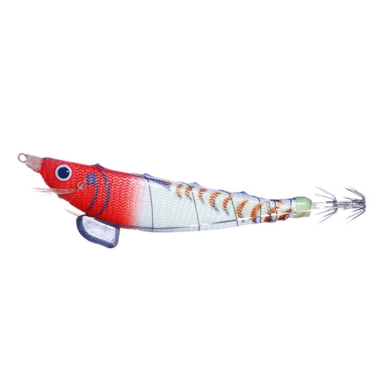 HENGJIA SJ033 Leurre imitation crevette banane lumineux en fil d'acier, taille : 12 cm 14,3 g (tête rouge queue blanche)
