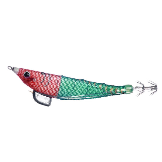 HENGJIA SJ033 Leurre Souple Lumineux en Fil d'Acier en Forme de Crevette Banane, Taille : 12 cm 14,3 g (Tête Rouge Queue Vert Clair)