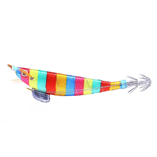 HENGJIA SJ033 Leurre imitation crevette banane lumineux en fil d'acier, taille : 12cm 14.3g (rayures colorées)
