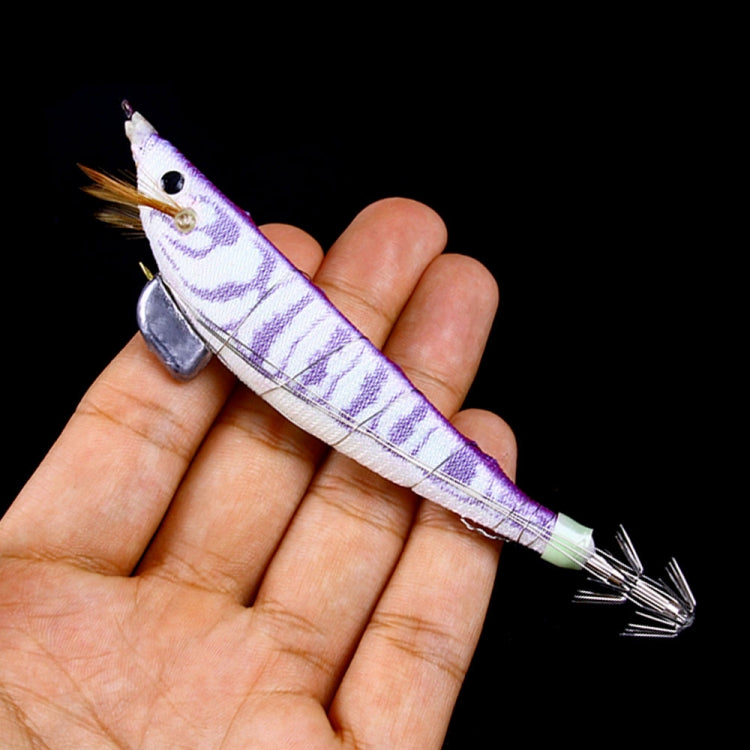 HENGJIA SJ033 Luminous Steel Wire Banana Shrimp Fake Bait, Size: 12cm 14.3g(Red Head White Tail)