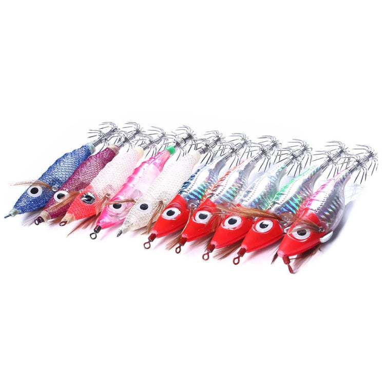 HENGJIA SJB012 Night Light Simulation Shrimp Squid Needle Sea Fishing Fake Bait(10 Colors Bagged)