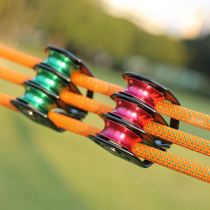 XINDA  Outdoor Three Pulley Cableway Crosses Rock Climbing Hoisting Ball Bearing(Red Gray)