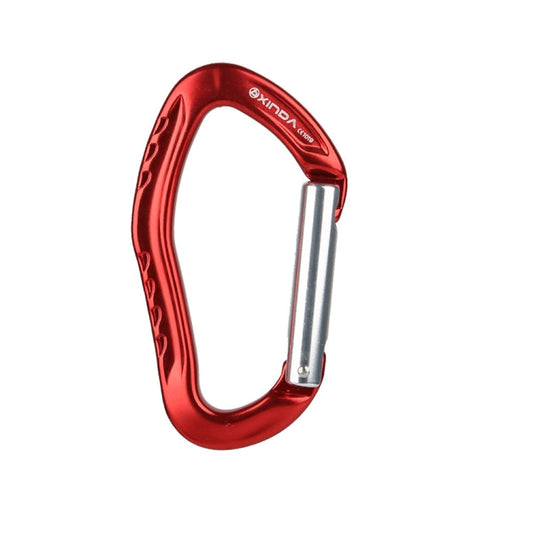 Mousqueton d'escalade XINDA 22KN avec gâchette droite à ressort en aluminium (rouge)