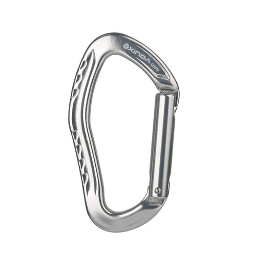 Mousqueton d'escalade XINDA 22KN droit à fermeture rapide et gâchette à ressort en aluminium (argent)