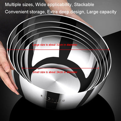 Kacheeg Bassine de cuisine en acier inoxydable 316 de qualité alimentaire, épaissie, pour pétrir, Taille : 30 cm