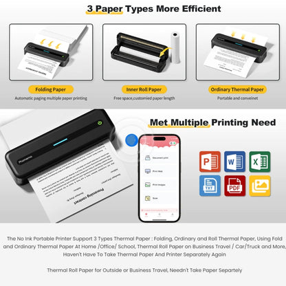 Phomemo M832 300dpi Wireless Thermal Portable Printer, Size: Letter Version(White)