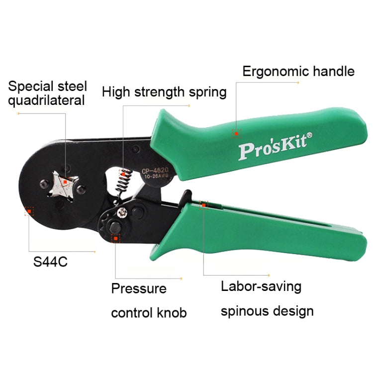 Pince à sertir à quatre côtés autoréglable ProsKit CP-462G