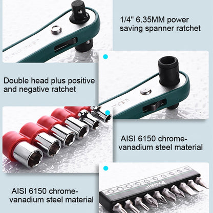 ProsKit 1PK-202B 16 In 1 Socket Driver Head Ratchet Wrench Set
