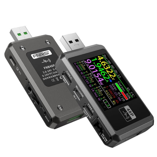 FNIRSI FNB48P USB Mobile Phone DC Power Charger Detector, Color: Without Bluetooth Black