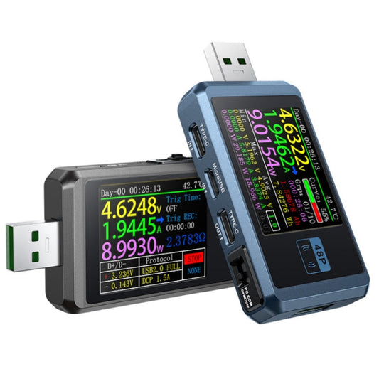 FNIRSI FNB48P USB Mobile Phone DC Power Charger Detector, Color: Without Bluetooth Black