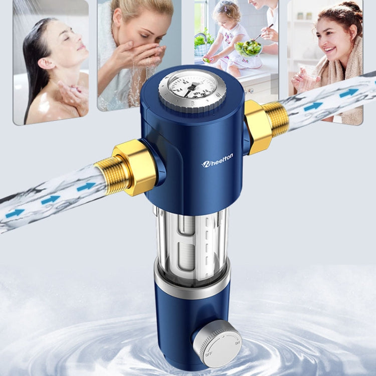 WHEELTON WHT-P0038 Pré-filtre domestique à haut débit pour toute la maison, Purificateur d'eau central rotatif automatique