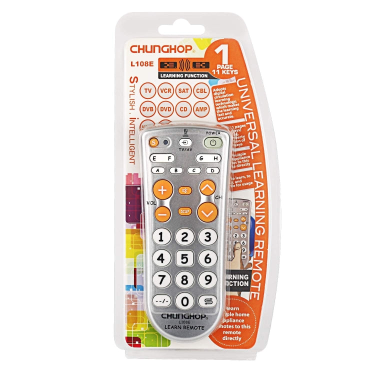 Télécommande universelle infrarouge à apprentissage CHUNGHOP L108E