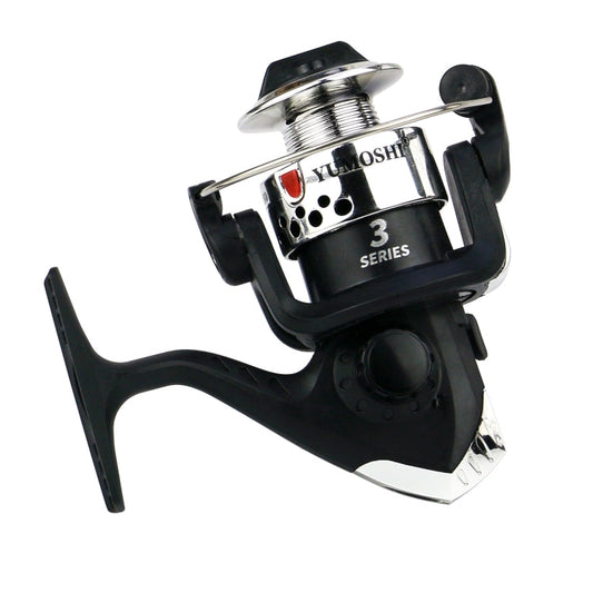 Moulinet de pêche YUMOSHI JL200 sans ligne, tête de placage, moulinet spinning à mouvement métallique (argent galvanisé)