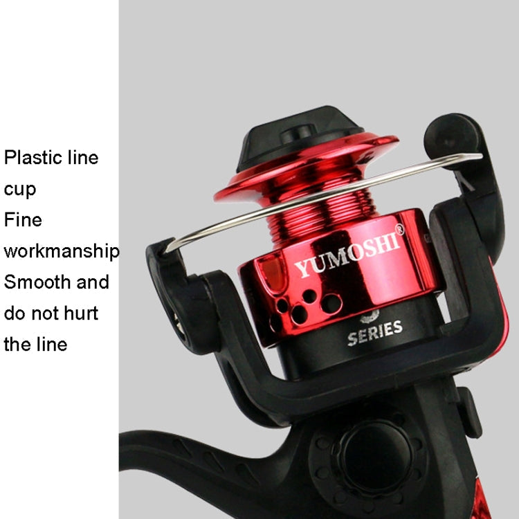 YUMOSHI JL200 Fishing Reel Without Line Plating Head Metal Movement Spinning Reel(Injection Black)