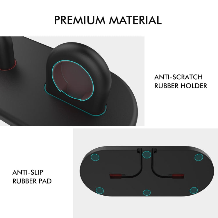 For Apple Watch / Earphone AhaStyle PT116 Universal Plastic Stand Dual Charging Storage Base(White)