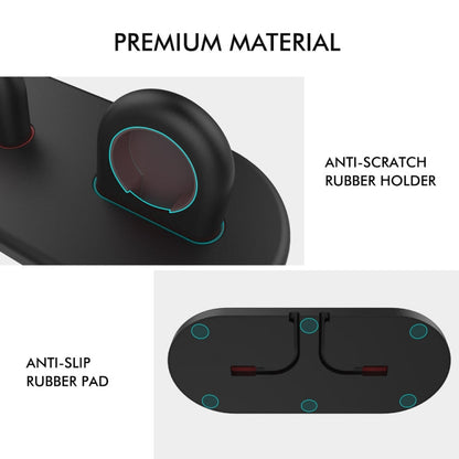 For Apple Watch / Earphone AhaStyle PT116 Universal Plastic Stand Dual Charging Storage Base(White)