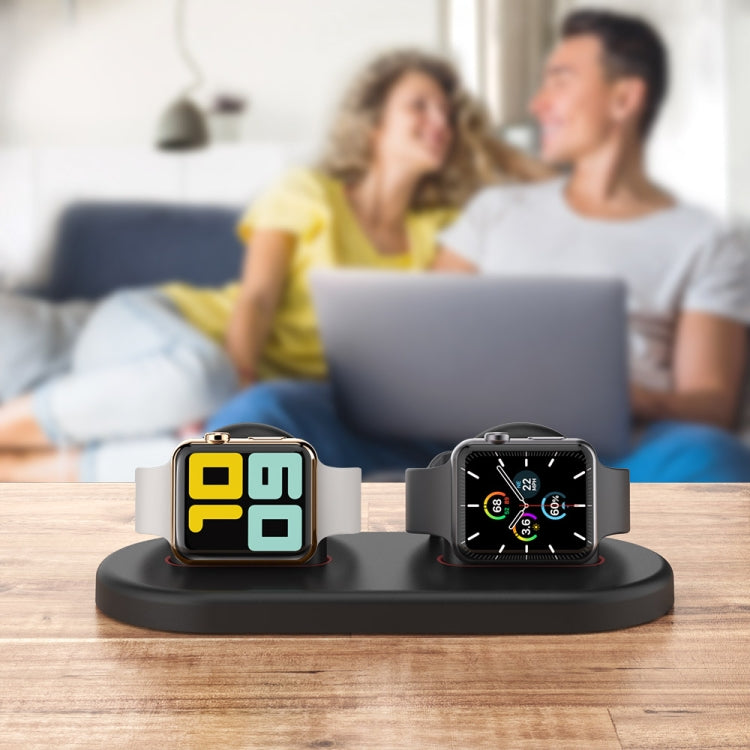 For Apple Watch / Earphone AhaStyle PT116 Universal Plastic Stand Dual Charging Storage Base(Pink)