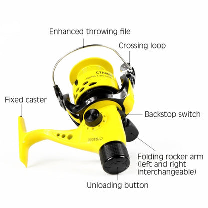YUMOSHI CTR6000 Casting Rod Spinning Wheel Plastic Head Fishing Line Reel