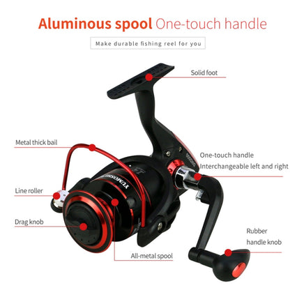 YUMOSHI DM2000 Metal Head Spinning Fishing Reel