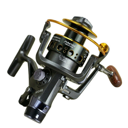 Moulinet de pêche YUMOSHI MG30 à double frein avant et arrière en métal