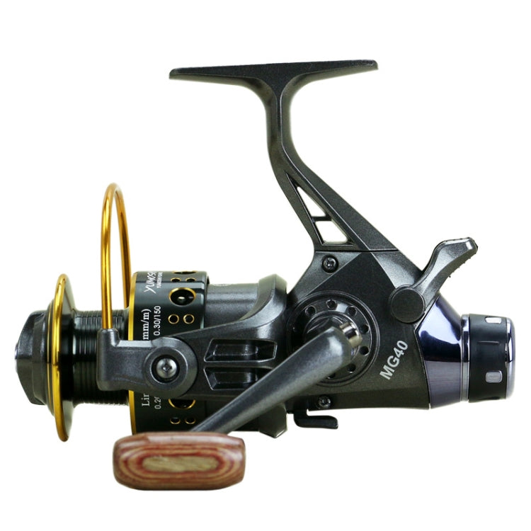 Moulinet de pêche YUMOSHI MG30 à double frein avant et arrière en métal