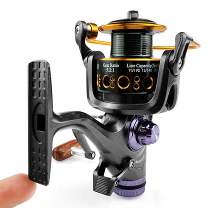 Moulinet de pêche YUMOSHI MG30 à double frein avant et arrière en métal