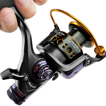 Moulinet de pêche YUMOSHI MG30 à double frein avant et arrière en métal