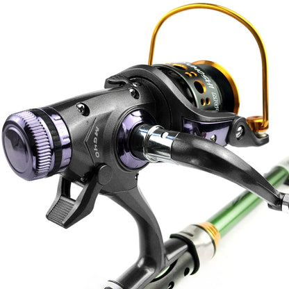 Moulinet de pêche YUMOSHI MG30 à double frein avant et arrière en métal
