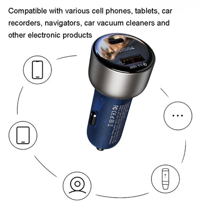 Chargeur de voiture Yesido Y52 48W à double canal de charge rapide en alliage de zinc QC3.0 (noir)