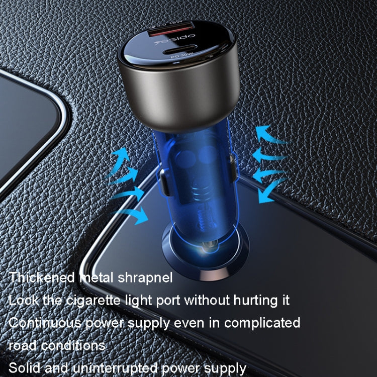 Chargeur de voiture Yesido Y52 48W à double canal de charge rapide en alliage de zinc QC3.0 (noir)