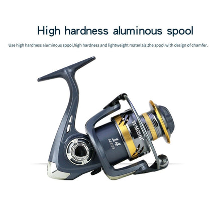 Moulinet de pêche spinning YUMOSHI KS6000, rocker et coupelle en métal