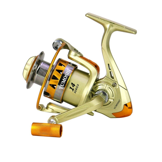 Moulinet de pêche Spinning YUMOSHI JF2000, rapport d'engrenage 5.2:1, bobine métallique, outils de pêche en eau salée