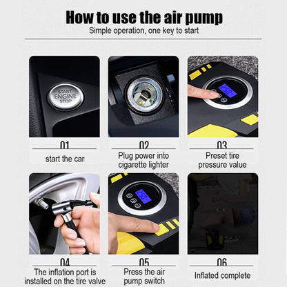 Compresseur d'air de voiture SUITU ST-5002 DC 12V Gonfleur de pneus 150 PSI Pompe à air automatique Modèle avec affichage numérique