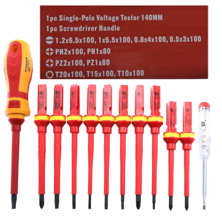 RDEER VDE-9913 Ensemble de 13 tournevis isolés Outils d'électricien