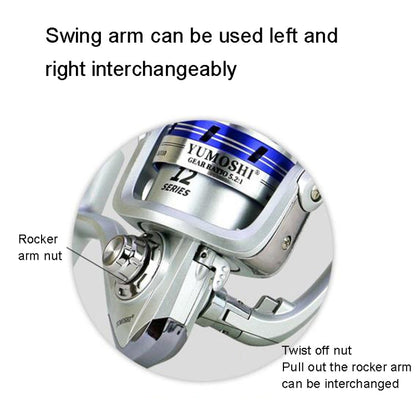 YUMOSHI AL5000 Metal Head Fish Line Wheel