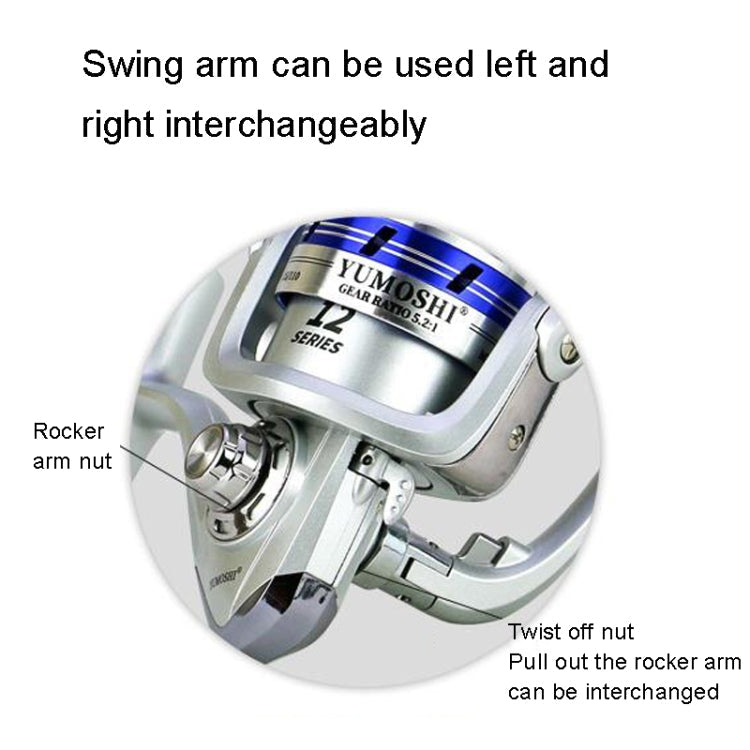 YUMOSHI AL6000 Metal Head Fish Line Wheel